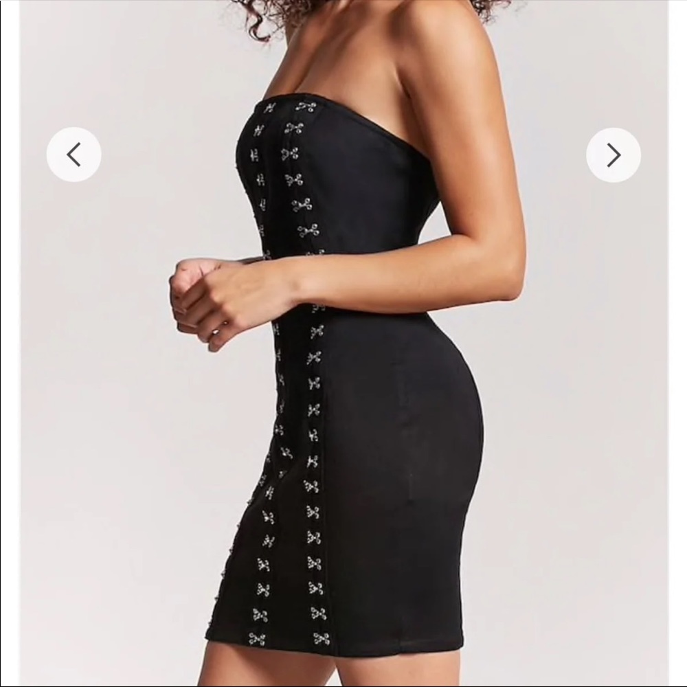NWT Black Strapless Hook Eye Strapless Tube Dress - Picture 6 of 7